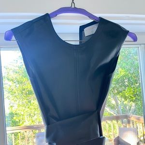 Faux black leather midi